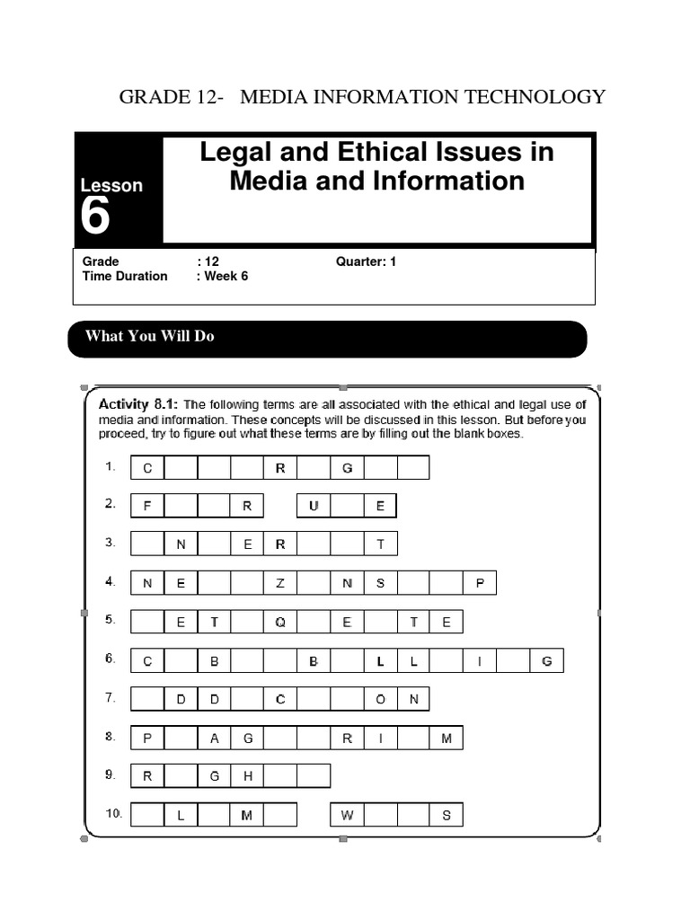 Grade 12 - Media and Information Literacy - Q1 - W6 | PDF ...