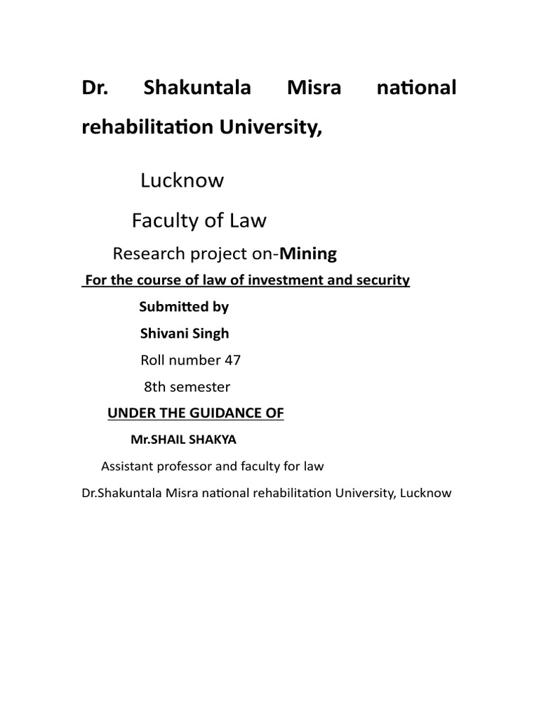 Dr. Shakuntala Misra National Rehabilitation University, Lucknow | PDF ...