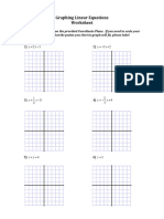Graphing Linear Equations Worksheet: 1) y 2x 3 2) y 3x + 2