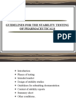 Guidelines For The Stability Testing of Pharmaceuticals