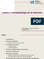 Tema 6. PsicopatologÃ A de La Memoria