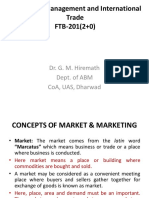 Marketing Management and International Trade Ftb-201 (2+0) : Dr. G. M. Hiremath Dept. of Abm Coa, Uas, Dharwad