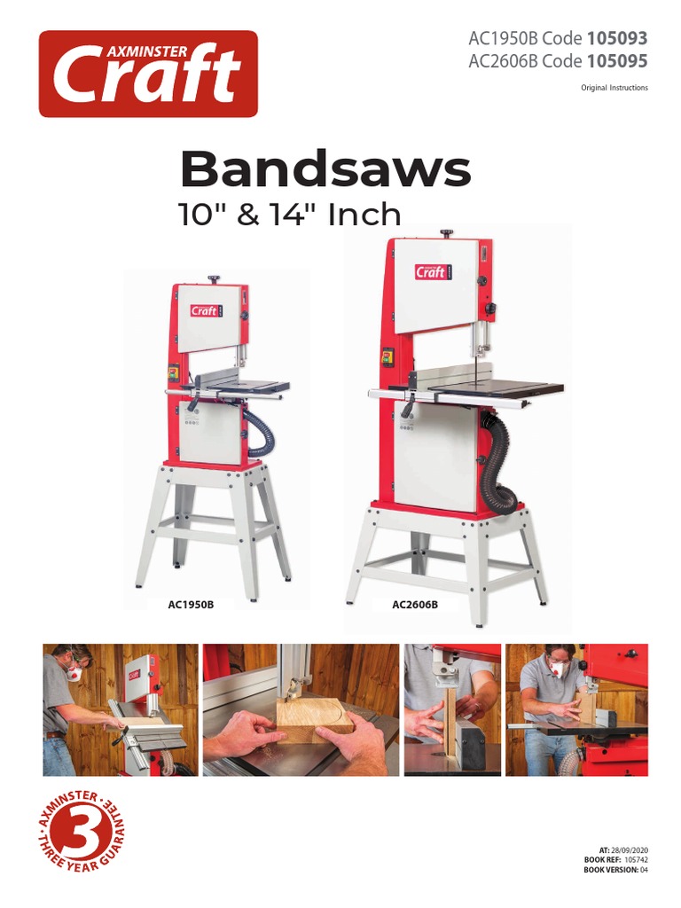 Axminster Band Saw Manual PDF Screw Belt (Mechanical)