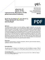 In The Land of Pharma: A Qualitative Analysis of The Reputational Discourse of The Pharmaceutical Industry