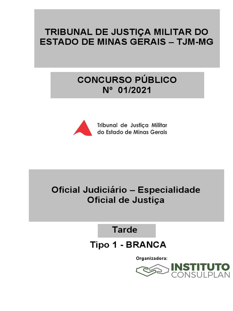 Concurso Oficial de Justiça TJM-MG | PDF | Jornalismo | Justiça