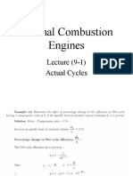 Internal Combustion Engines: Lecture (9-1) Actual Cycles