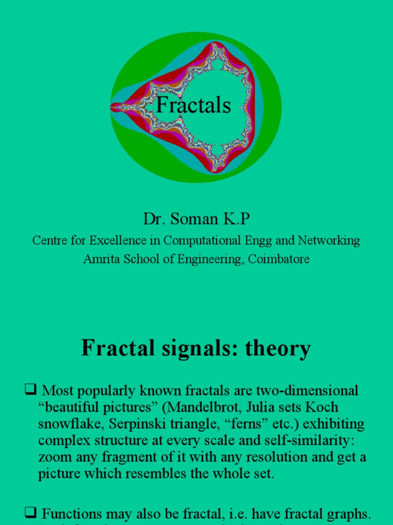 Fractals: Dr. Soman K.P | PDF | Fractal | Mathematics