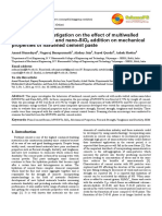 Experimental Investigation On The Effect of Multiwalled Carbon Nanotubes and Nano-Sio Addition On Mechanical Properties of Hardened Cement Paste