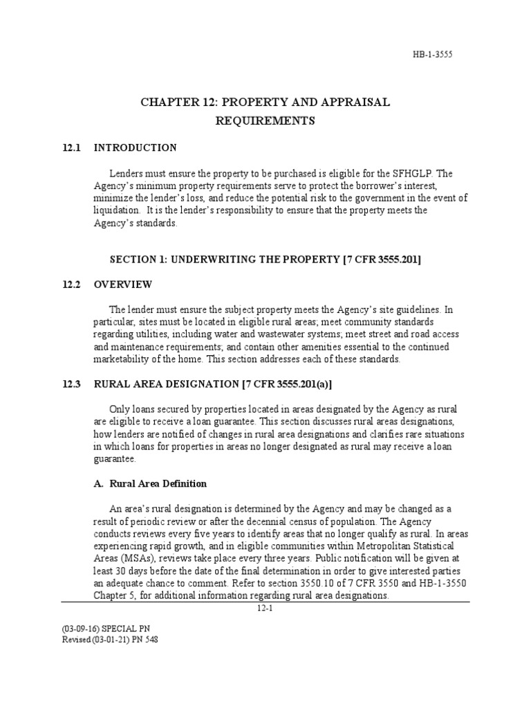 Property and Appraisal Requirements PDF Real Estate Appraisal