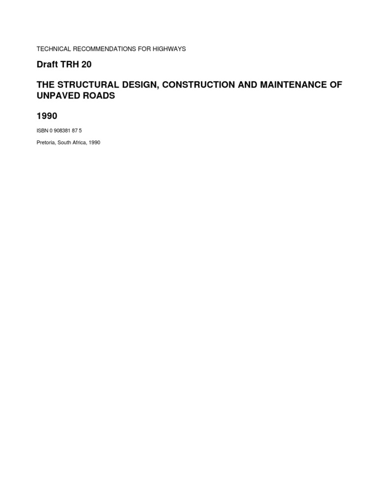 Technical Recommendations for Unpaved Roads | PDF | Road | Road Surface