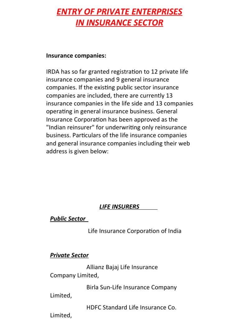 Private Sector Insurance in India | PDF | Insurance | Financial Services