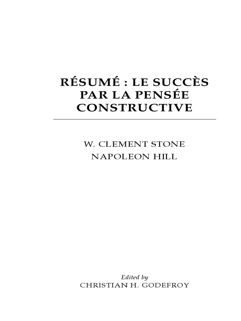 La Puissance De La Persuasion Napoleon Hill Pdf Le Succes Par La Pensee Constructive | PDF | Bonheur | Motivation