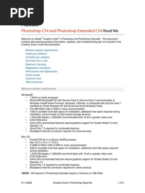Photoshop CS4 Read Me