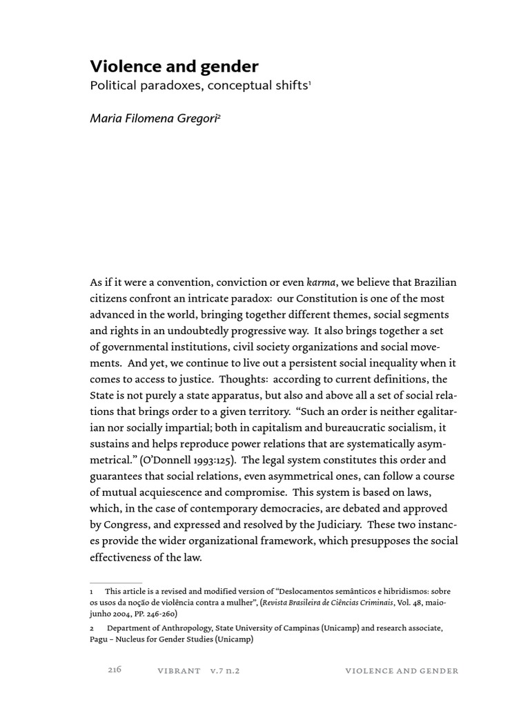 Violence and Gender | PDF | Violence | Violence Against Women