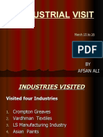 Industrial Visit: BY Afsan Ali