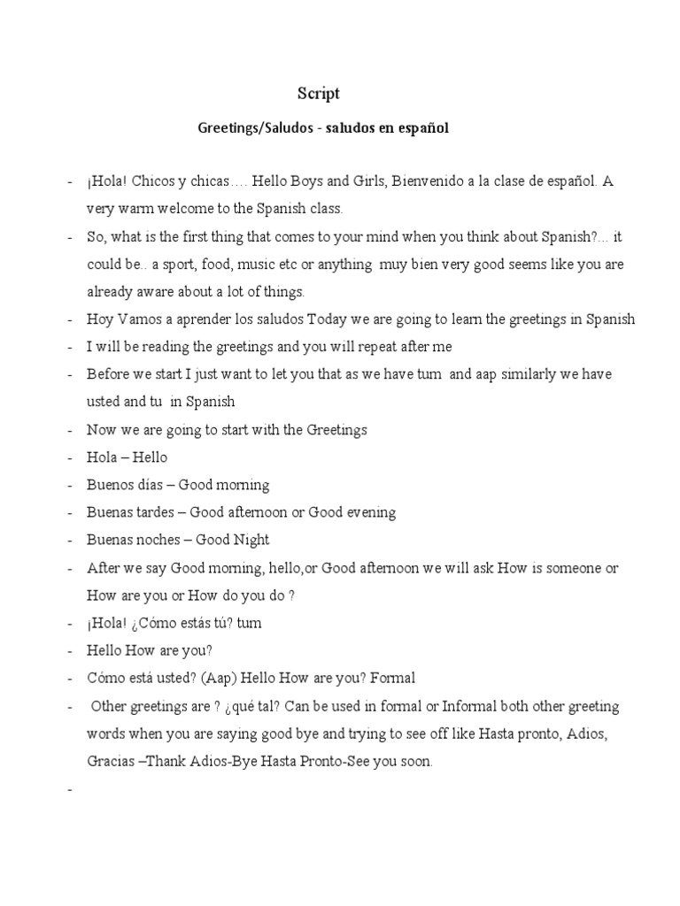 Spanish Greetings and Alphabet Guide | PDF | Linguistics | Human ...