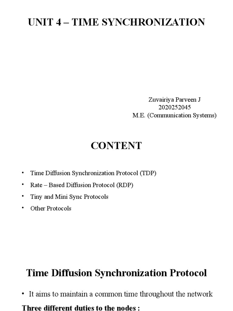 Network Time Sync Protocols | PDF | Electronics | Computer Data