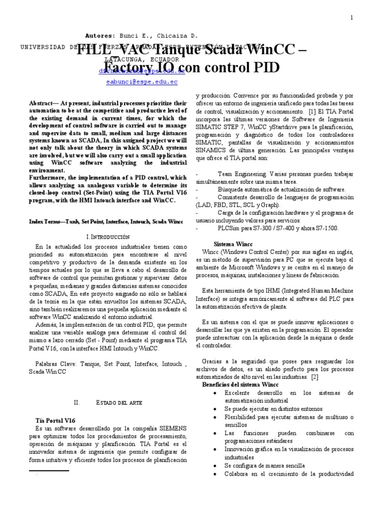 SCADA y Control PID en WinCC | PDF | Scada | Controlador lógico programable