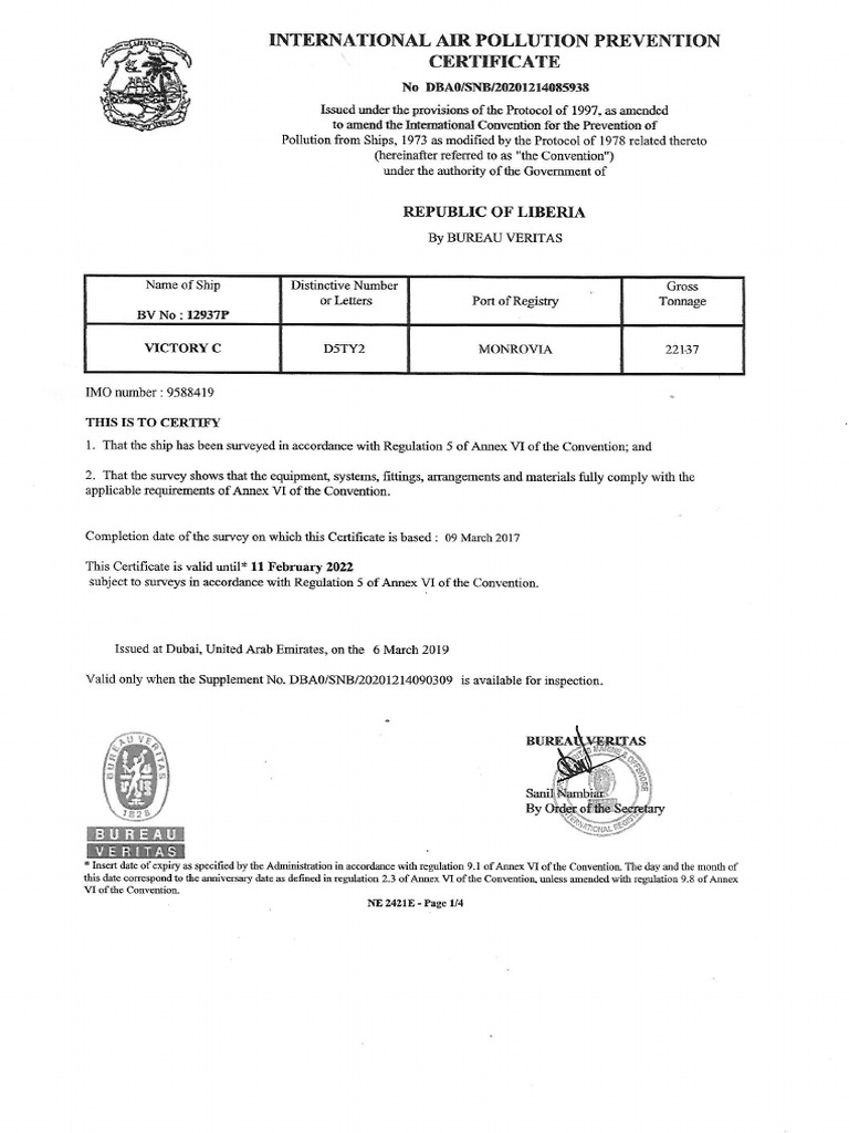 20.international Air Pollution Prevention CertificateIAPP PDF