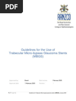 RANZCO Guidelines For The Use of Trabecular Micro Bypass Glaucoma Stents MBGS 002