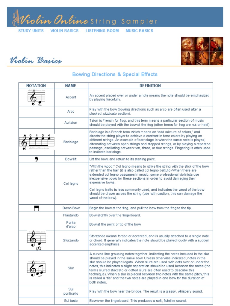 Violin Basics Bowing Effects PDF String Instruments Violin