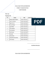 Daftar Nilai Ujian Tengah Semester