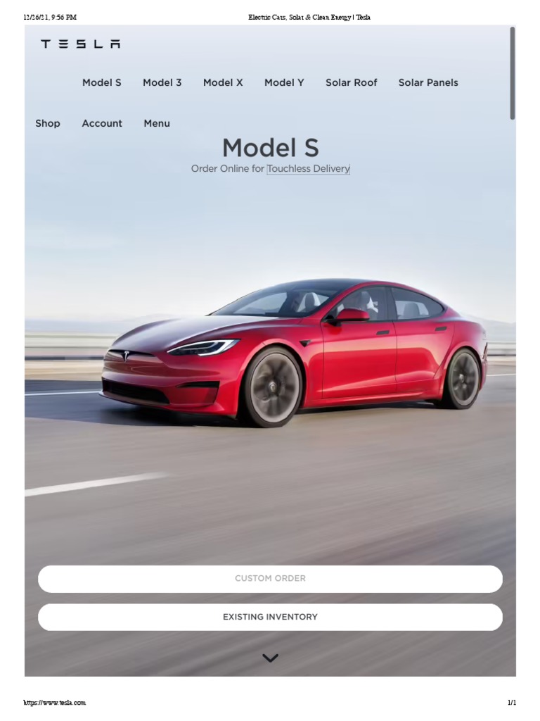 Electric Cars, Solar & Clean Energy - Tesla | PDF