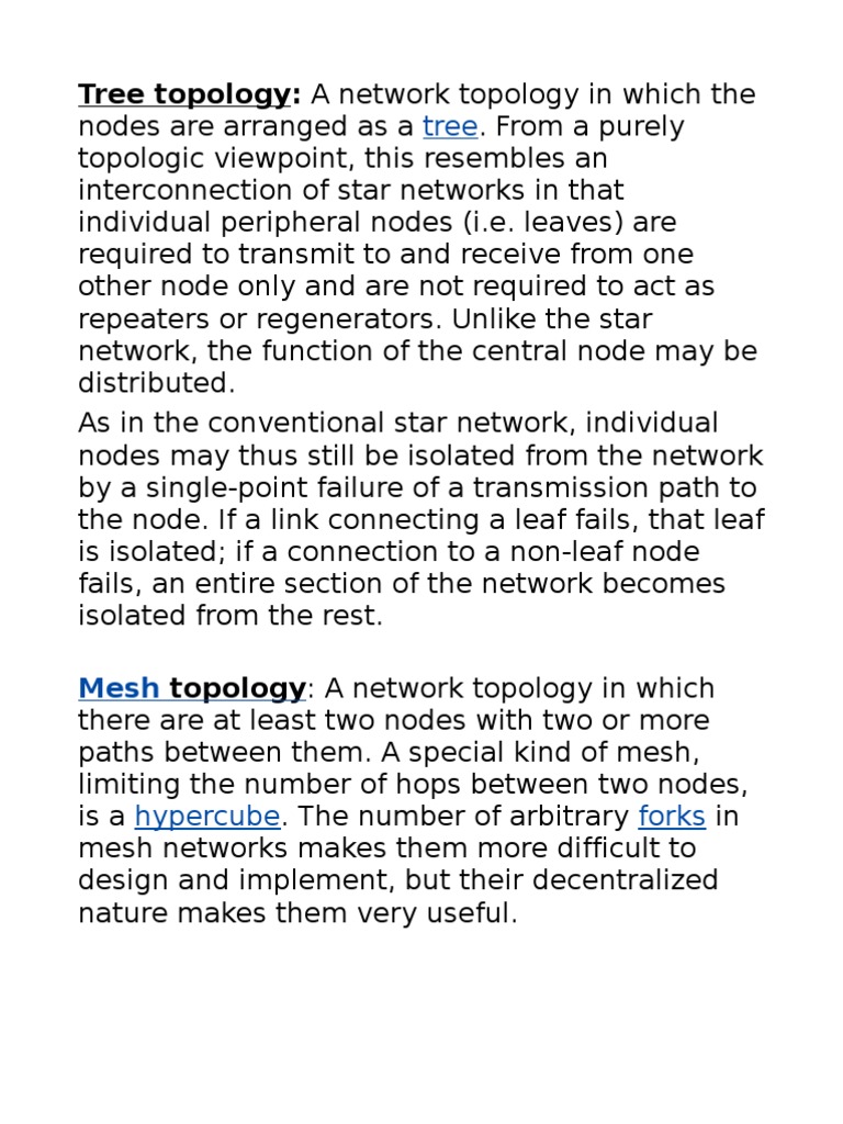 Understanding Tree Topology in Networks | PDF | Network Topology ...