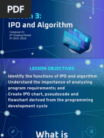 2GP Lesson 3 - IPO and Algorithm