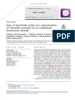 Data of Insecticide Action of A Nanoemulsion of Citronella Essential Oil On Blow y