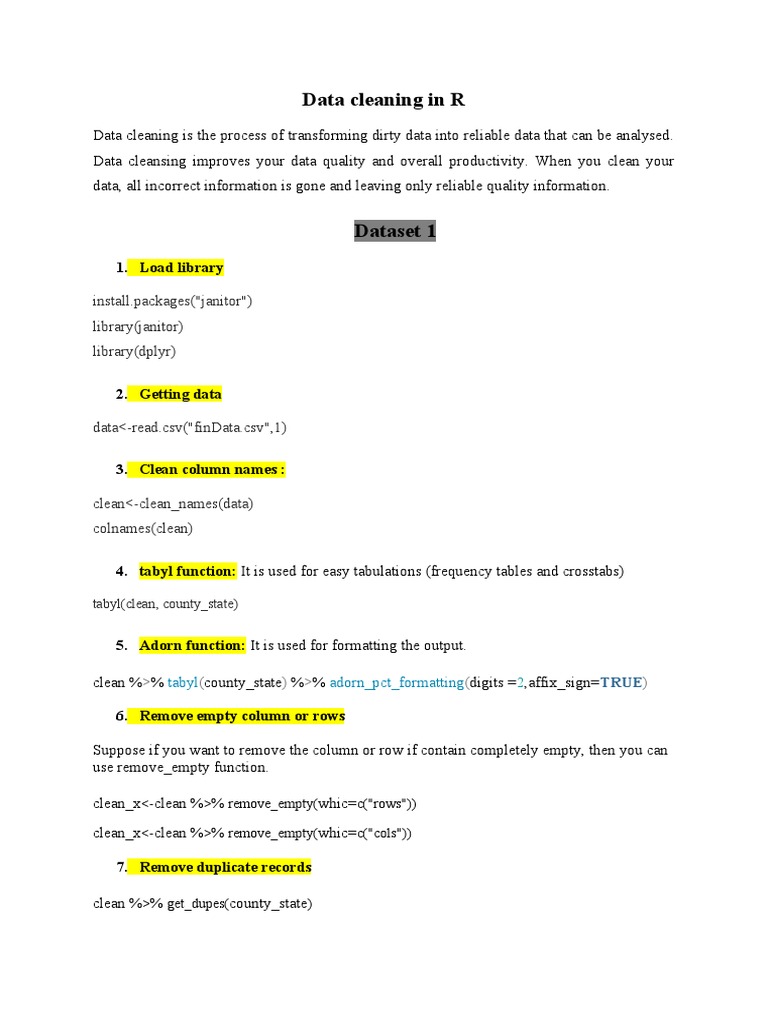 4a. Data Cleaning | PDF