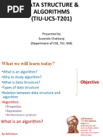 Data Structure & Algorithms (TIU-UCS-T201) : Presented by Suvendu Chattaraj (Department of CSE, TIU, WB)