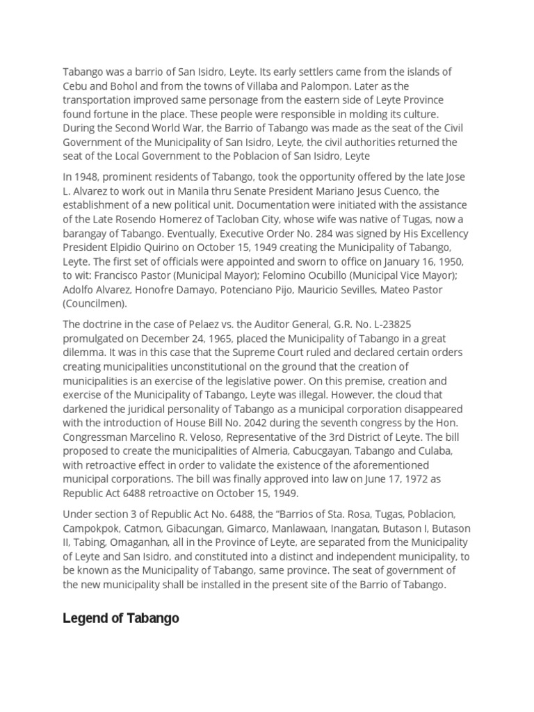 Tabango and Palompon - A Brief History | PDF | Policy | Justice