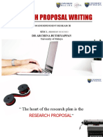 Research Proposal Writing: DR Archina Buthiyappan