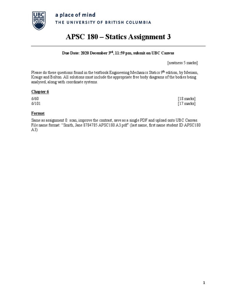 APSC180 Assignment 3 | PDF