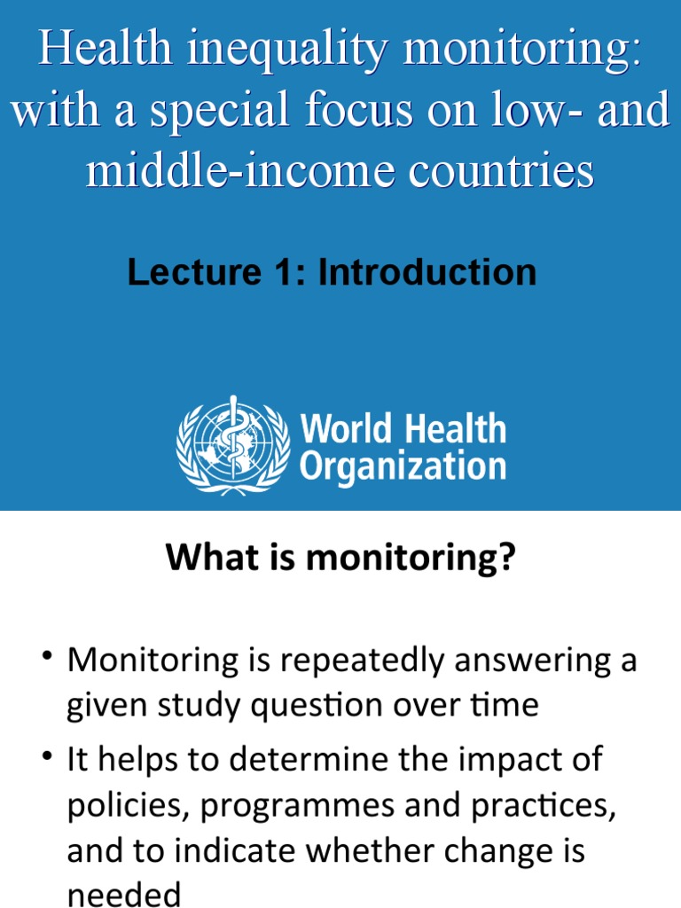 10 WHO Health Inequality Monitoring PDF Health Equity