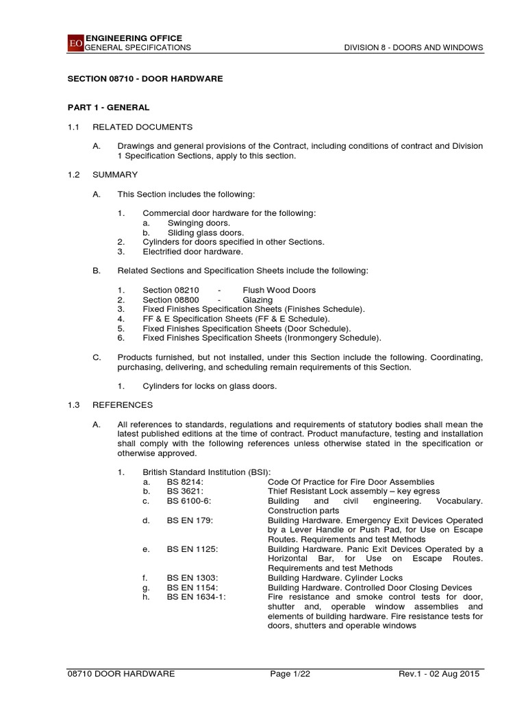 Specifying Commercial Door Hardware | PDF | Door | Specification ...