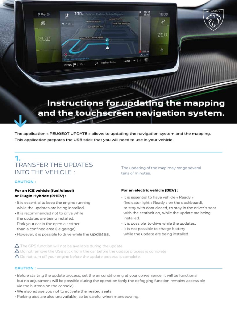 Instructions For Updating The Mapping and The Touchscreen Navigation