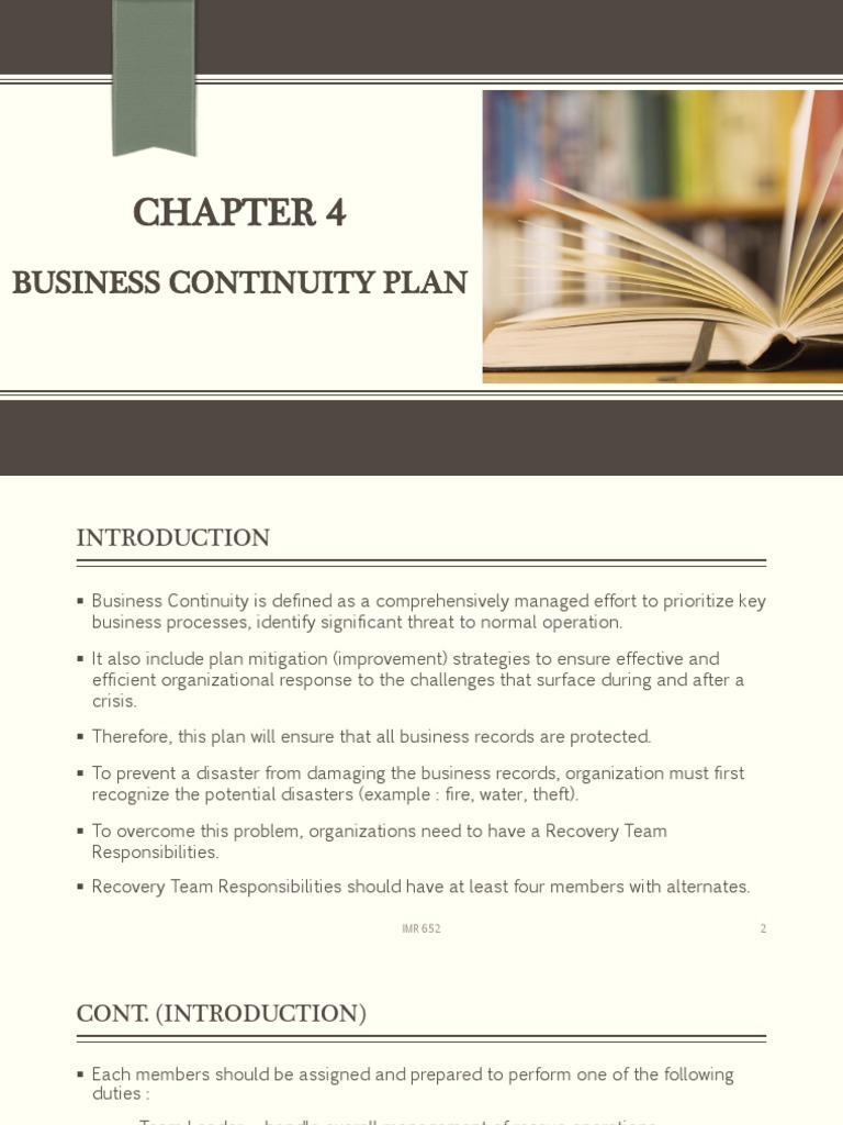 Business Continuity Team Responsibilities | PDF | Risk Management | Risk