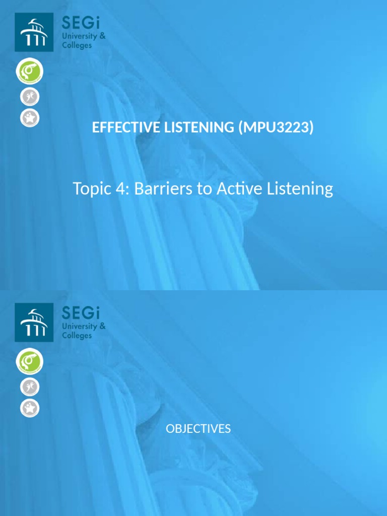 Overcoming Barriers to Active Listening | PDF | Leadership | Nonverbal ...