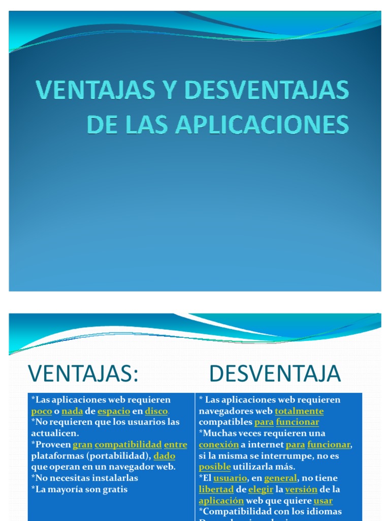 Ventajas y Desventajas de Las Aplicaciones en Linea