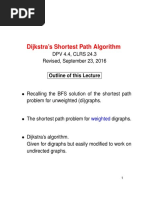 Dijkstra's Shortest Path Algorithm: Outline of This Lecture