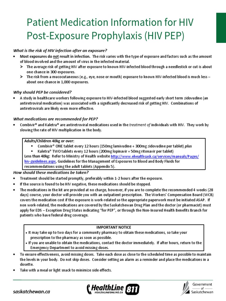 Patient Medication Information For HIV PostExposure Prophylaxis (HIV