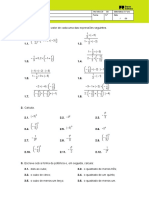 Ficha de treino matemática 8o ano