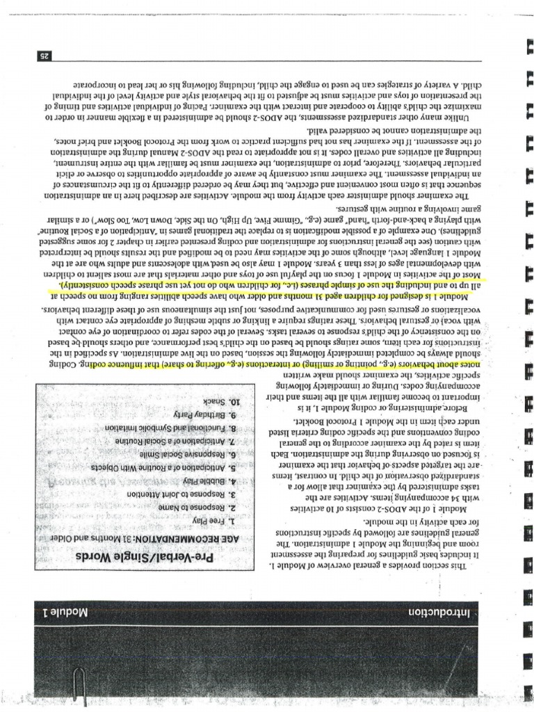 Module 1 ADOS2 | PDF