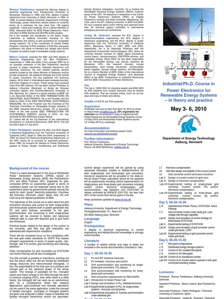 Power Electronics Course for Renewable Energy | PDF | Electrical Grid ...