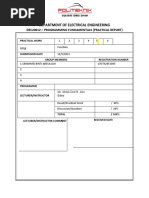 Department of Electrical Engineering: Dec20012 - Programming Fundamentals (Practical Report)