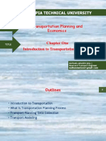 Chapter One: Introduction to Transportation Planning