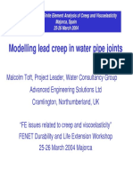 Modelling Lead Creep in Water Pipe Joints