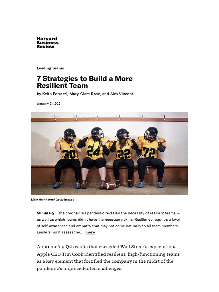 7 Strategies To Build A More Resilient Team | PDF | Psychological ...